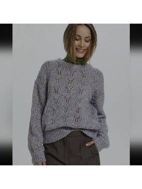 SOAKED IN LUXORY WOMEN'S NEW CHUNKY CREW NECK WOOL BLEND MEDIUM SWEATER